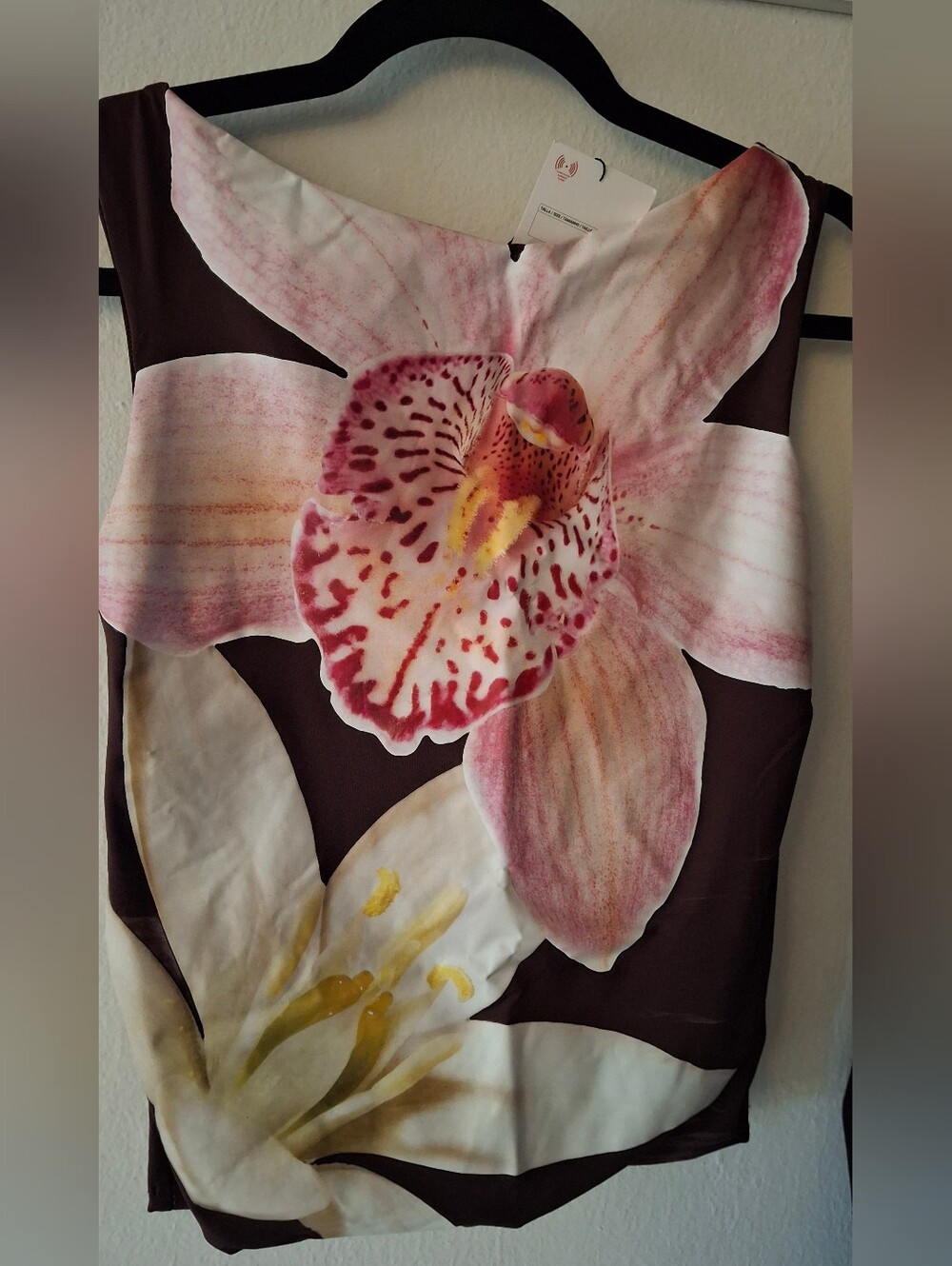 Zara Orchid-Print Drapery Panel - Pink, Brown, Yellow, White